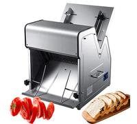 RUODATONLY 370W Commercial Bread Slicer, Stainless Steel Food Slicer Machine with 12mm thick bread, Adjustable Bread Length, Easy to Clean, Cutting Machine for Toast, Bread, Ham, Rice Cake, Mushrooms