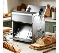 RUODATONLY Electric Bread Slicer Machine, 370W Commercial Bread Slicer with 12mm Blades, 110-390mm Adjustable Bread Length, bread slicer for Toast, Ham Slices