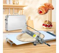 RUODATONLY Manual Dough Sheeter Machine, 11 Adjustable Thickness Stainless Steel Folding Dough Rolling Tool for Pizza Dough and Fudge Crust - Commercial Use,Home Use