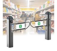 RUODATONLY Public Entrance Automatic Turnstile with Radar Sensing - 90° Swing Gate for Transportation Hubs & Retail, Featuring Reverse Alarms & LED Indicators, One-Way Entry Access Control