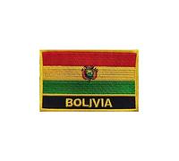 Ruoming 1 PCS Bolivia Flag Patches Iron On or Sew On Embroidered Tactical Military National Bolivia Patch
