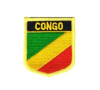 Ruoming 1 PCS Congo Flag Patches Iron On or Sew On Embroidered Tactical Military National Congo Patch