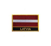 Ruoming 1 PCS Latvia Flag Patches Iron On or Sew On Embroidered Tactical Military National Latvia Patch (Latvia)*