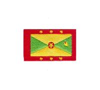 Ruoming 1 PCS Multinational Flag1 Patches Iron On or Sew On Embroidered Tactical Military National Multinational Patch (Grenada)