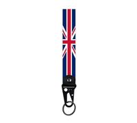 Ruoming 1 PCS National Flag Wrist Keychain, 7.67 inch Length, Country Flag Design With Metal Ring, United Kingdom, 7.67 Inches Length