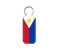 Ruoming 1PCS Flag Pattern Neoprene Lipstick Holder Keychain, 4.52x 1.57 inch, Protective Case with Metal Ring (Philippines)