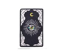 RuomingRuoming 1PCS Decorative Tarot Card Iron-On Patches, Embroidered Sun Moon Mystical Design, DIY Sew-On Appliques for Clothing and Accessories (Tarot7)