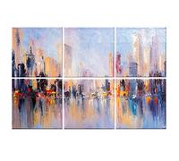 Ruonin.X 6 Pack Decorative Art Acoustic wall panels,Better Acoustic Treatment than foam, Premium Sound Absorbing and Soundproof wall panels for Recording studio and home, 72"x48" inch-Abstract City