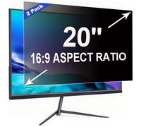 ruord 2 Pack Privacy Screen for 20 Inch 16:9 (44.2x24.9cm) computer Monitor - Blue Light Filter & Anti-Glare, Removable Screen Privacy Shield | PC Protector Film for Office