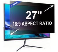 ruord 2 Pack Privacy Screen for 27 Inch 16:9 (59.8x33.7cm) computer Monitor - Blue Light Filter & Anti-Glare, Removable Screen Privacy Shield | PC Protector Film for flat and curved screens