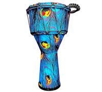 RUOSWTE Djembe Bongo ，Goblet Drum Made Of Goat Leather Drum Head, Hand Painted Cloth, West African Style, Gift For Beginners (B)