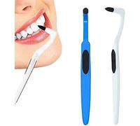 RUOVXWU 2PCS Tartar Remover Tooth Stain Eraser, Teeth Tartar Remover, Professional Tooth Stain Eraser,Teeth Polishing/Cleaning Kit Removes Plaque & Impurities (White & Blue)