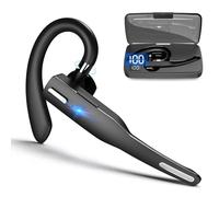 RUOVXWU Bluetooth Headset V5.3, Bluetooth Earpiece Handsfree with ENC Noise Canceling Microphone, Single Headset Wireless Earpiece with LED Charging Case, In-Ear Headphone for Business,Office,Driving