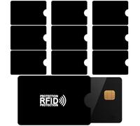 RUOXIXI 10-Piece RFID Card Security Holder, Black, Unisex-Adults, Minimalist, RFID Protected, Credit Card Protector, Wallet