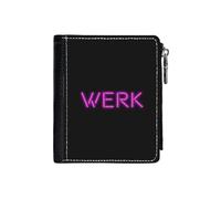 (RuPaul's Drag Race 'Werk'_21) PU Wallet Compact Bifold with Zipper & Multiple Card Coins Slots Black Stylish Durable Graphic Design Print for Men Women Kids Christmas Gift