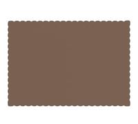 Rupert and Jeoffrey's Trading Co. Paper Placemats - Disposable - Scalloped Edge (Brown, 50)
