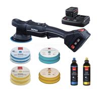 RUPES New Model HLR15/CB2/BAS iBrid Bigfoot Eccentric Polisher Set 125mm 18V 5.0Ah Li-Ion