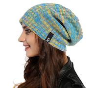 Ruphedy Women Slouchy Beanie Hat Knit Long Baggy Slouch Skull Cap for Winter, 309w-blue/Mulit, One Size