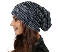Ruphedy Women Slouchy Beanie Hat Knit Long Baggy Slouch Skull Cap for Winter, B5001-black, One Size