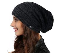 Ruphedy Women Slouchy Beanie Hat Knit Long Baggy Slouch Skull Cap for Winter, B5001-dark Grey, One Size