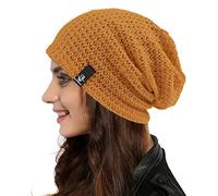 Ruphedy Women Slouchy Beanie Hat Knit Long Baggy Slouch Skull Cap for Winter, Solid-ginger, One Size