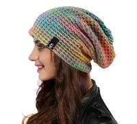Ruphedy Women Slouchy Beanie Knit Hats Long Oversized Skull Cap for Winter B08w (Blue/Confetti-A)