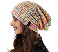 Ruphedy Women Slouchy Beanie Knit Hats Long Oversized Skull Cap for Winter B08w (Yellow/Multi-A)