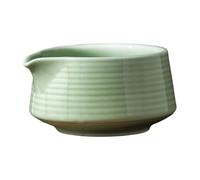 rupusiner Matcha Bowl, 500ml Japanese Ceramic Matcha Cup with Pour Spout, Elegant Smooth Tea Cup for Home, Teahouse, Tea Lover, Green