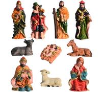 rupusiner Nativity Figures 10PCS/Set Resin Nativity Set with Baby Jesus and Animals, Realistic Scene, Christmas Decorations for Home Decor
