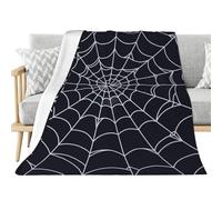 rupusiner Spider Web Blanket, 39.4x51.2 Inch Spooky Soft & Warm Ghost Spider Halloween Blankets Decorative for Bed Chair Car Sofa Couch Bedroom