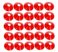 Ruqingg Soccer Cones 25Pcs 7x2 Small Portable Lightweight Thicken Basketball Soccer Training Cones with Hole Kids Basic Obstacle Course for Football, Skating, Basketball, RedSoccer