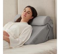 Ruqmuis 3PCS Wedge Pillow Set for After Surgery, Adjustable 9&12 Inch Bed Wedge Pillow for Sleeping, Incline Pillow Wedge for Headboard, Post Surgery, Acid Reflux, Neck&Back Support, Grey