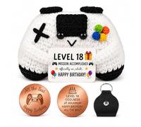 RUQVKWLA Controller Plush 18th birthday gifts for boys Gamer Keepsake Token | with a 10.5x7.5cm soft knitted finish. Epic boys 18th birthday gifts providing a double-sided coin for party display setups.