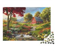 Rural Barn Landscape 1000 Pc Sturdy Cardboard Classic Jigsaw Puzzle for Adults, Impossible Hard Challenge, Decompression, Ultimate Relaxation Gift 70x50cm/1000pcs