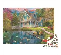 Rural Cottage Scene_1 1000 Pieces Extra-Thick Cardboard DIY Jigsaw Puzzle, Cognitive Development & Rehabilitation Puzzle, Leisure Activity, Premium Quality Puzzle 38x26cm/1000pcs