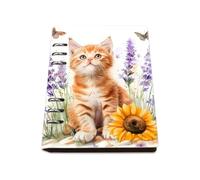 Rural Countryside Cat Notebook, Pu Leather Notebooks, Lined Paper Spiral Notebook A5 180Pages/90Sheets, A5 Notepad for Men, Notepad for School, Revision Supplies Journal Diary