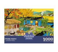 Rural Courtyard Jigsaw Puzzles Puzzle for Adults Kids. 1000 Piece Harvest Scene Whimsical Challenge Toy Educational Games Home Decoration for Adults& Kids Age 14 Years Up 38x26cm/1000pcs