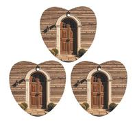 Rural Door Design Retro Car Air Freshener, 3 Pcs Love form Hanging Air Freshener Cards, Long Lasting Fragrance Scented Cards for Car, Home, Office Gray-style