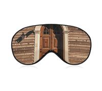 Rural Door Design Retro Sleep Mask with Adjustable Strap, Breathable Sleep Masks for Women Men, Soft Eye Mask for Side Sleepers, Travel, Office Nap, Airplane & Blocking Light