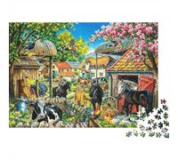 Rural Farm 1000 Piece Jigsaw Puzzle Recycled Paper Farm Animals Puzzles for Elderly Fun And Challenging Family Game Perfect for Holiday Blessings 70x50cm/1000pcs
