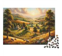 Rural Farm Scene 1000-Piece Adult Jigsaw Puzzle, 52x38cm/1000pcs, A Relaxed Project for Colder Days; White Cardboard for Simple Sorting
