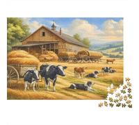 Rural Farm Scene_2 1000 Piece Sturdy Cardboard Classic Jigsaw Puzzle for Adults, Impossible Hard Challenge, Decompression, Ultimate Relaxation Gift 52x38cm/1000pcs
