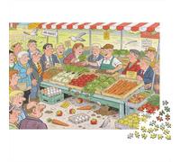 Rural Farmer Market Stall Wooden Jigsaw Puzzle Waterproof 1000 Piece Puzzles for Adults Challenging And Brainteasing Games