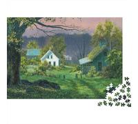 Rural Farmhouse Scene 1000 Pieces Eco-Friendly Paper Premium Puzzle for Kids Beginners, Ultra Difficult Puzzle, After-school Activity, Puzzle 52x38cm/1000pcs