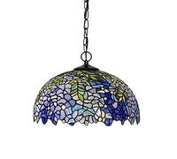 Rural Garden Window Chandelier,European Tiffany Crape Myrtle Chandelier,Living Room Lamp,Bedroom Lamp,Dining Lamp,Warm Aisle Balcony Lamp-Color tiffany 40 * 22cm