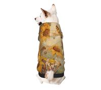 Rural Honey Bees flowers Printed Dog Hoodie Soft Dog Sweatshirt Cute Cat Dog Clothes for Small Dogs Kitten Puppy, M