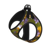 Rural Honey Bees Wildflowers Print Reflective No Choke Pet Vest Harness,Adjustable Soft Padded Dog Harness With Easy Control Handle