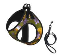 Rural Honey Bees Wildflowers Print Reflective No Choke Pet Vest Harness,Adjustable Soft Padded Dog Harness With Easy Control Handle