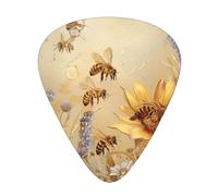 Rural Honey Bees Wildflowers Printed Guitar Picks 12-Piece Set - Comfortable, Versatile Plectrum for All Guitar Styles & Players