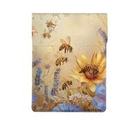 Rural Honey Bees Wildflowers Printed Laptop Sleeve Bag 13-Inch - Leather Laptop Sleeve Case Shockproof Protective Computer Cover Bag